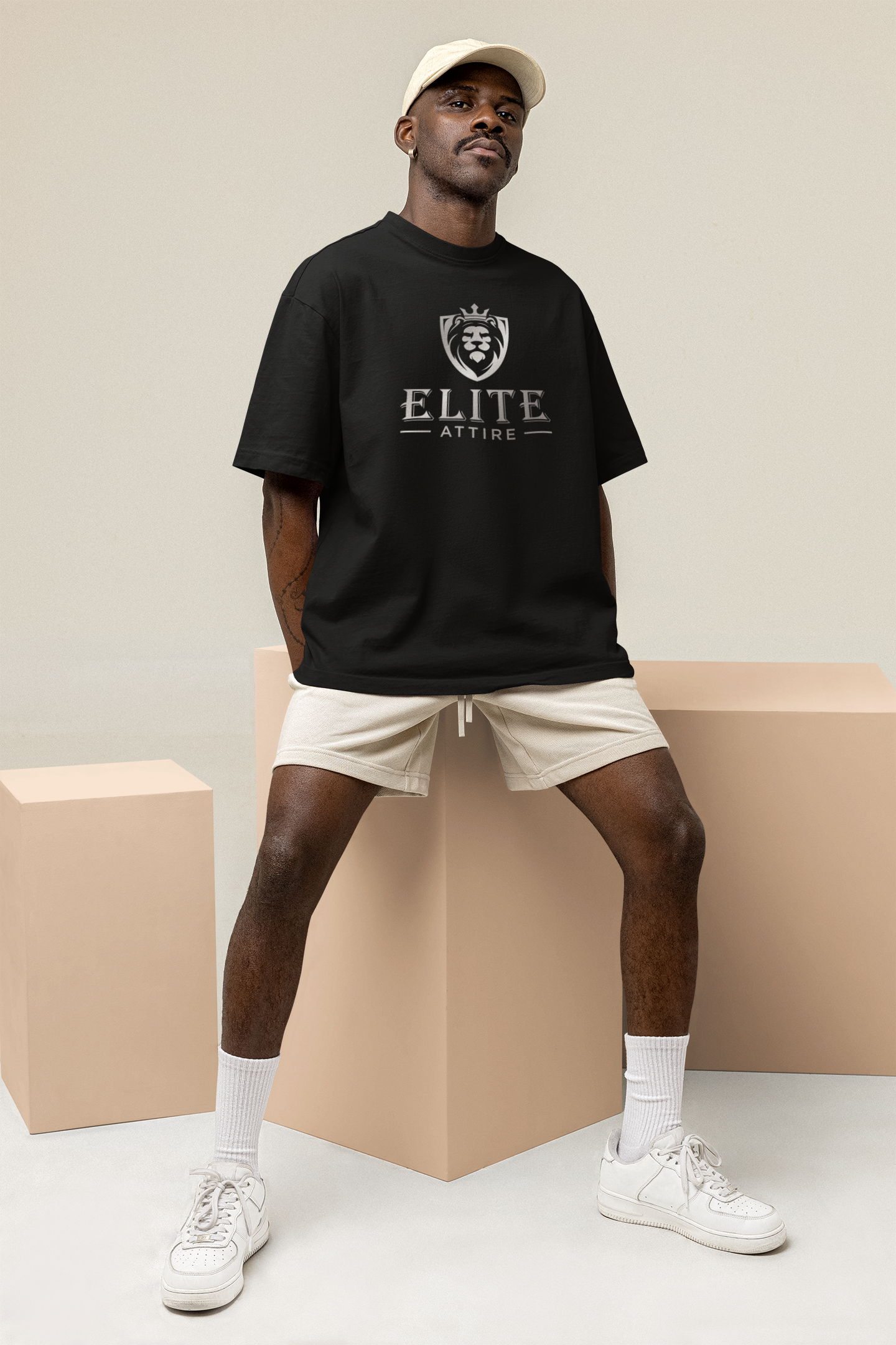 ELITE ATTIRE ESSENTIALS SILVER Oversize T-Shirt